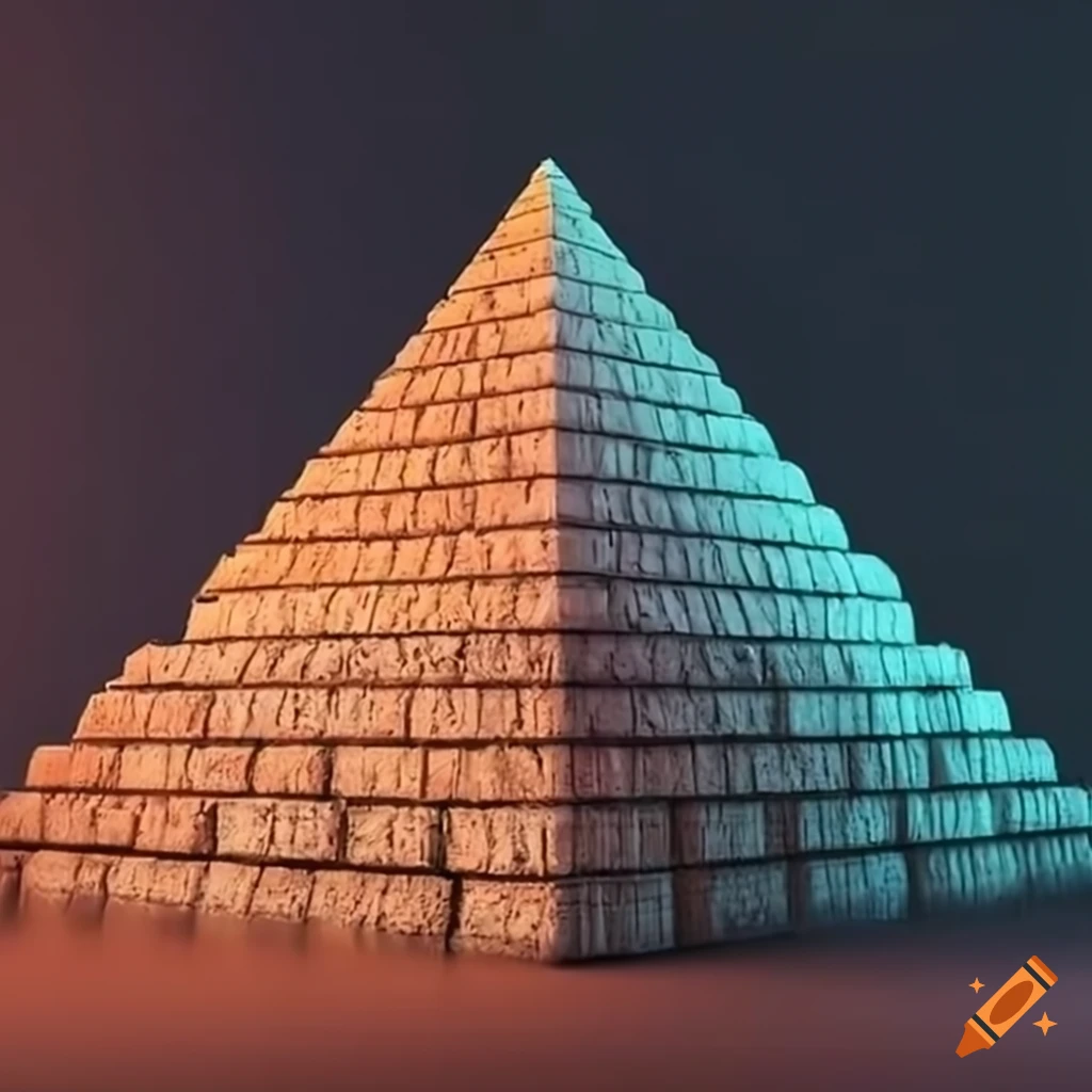 Hyper realistic artwork of an upside down pyramid on craiyon