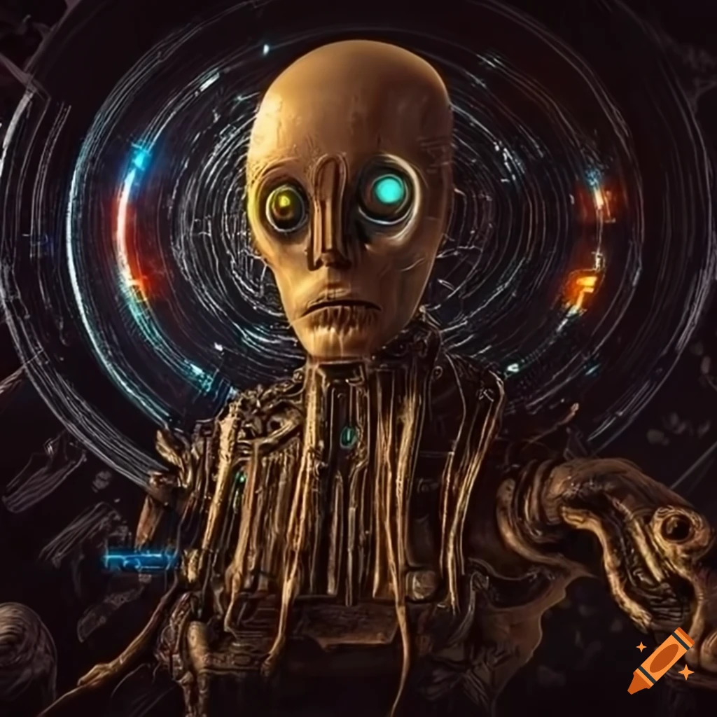 Surrealist alien machines and spaceship with unknown technology ...