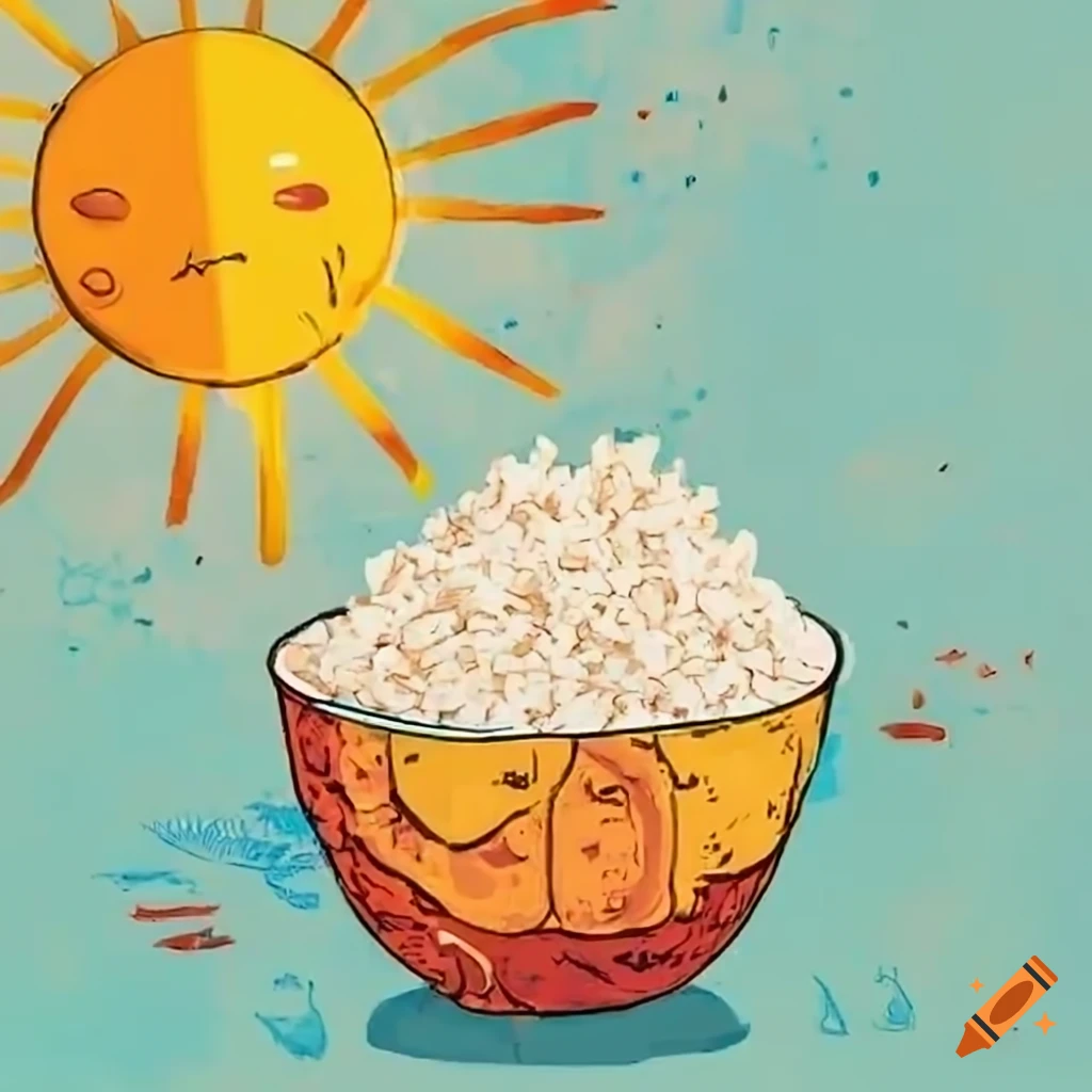 delicious chicken nuggets with rice in a sunny garden