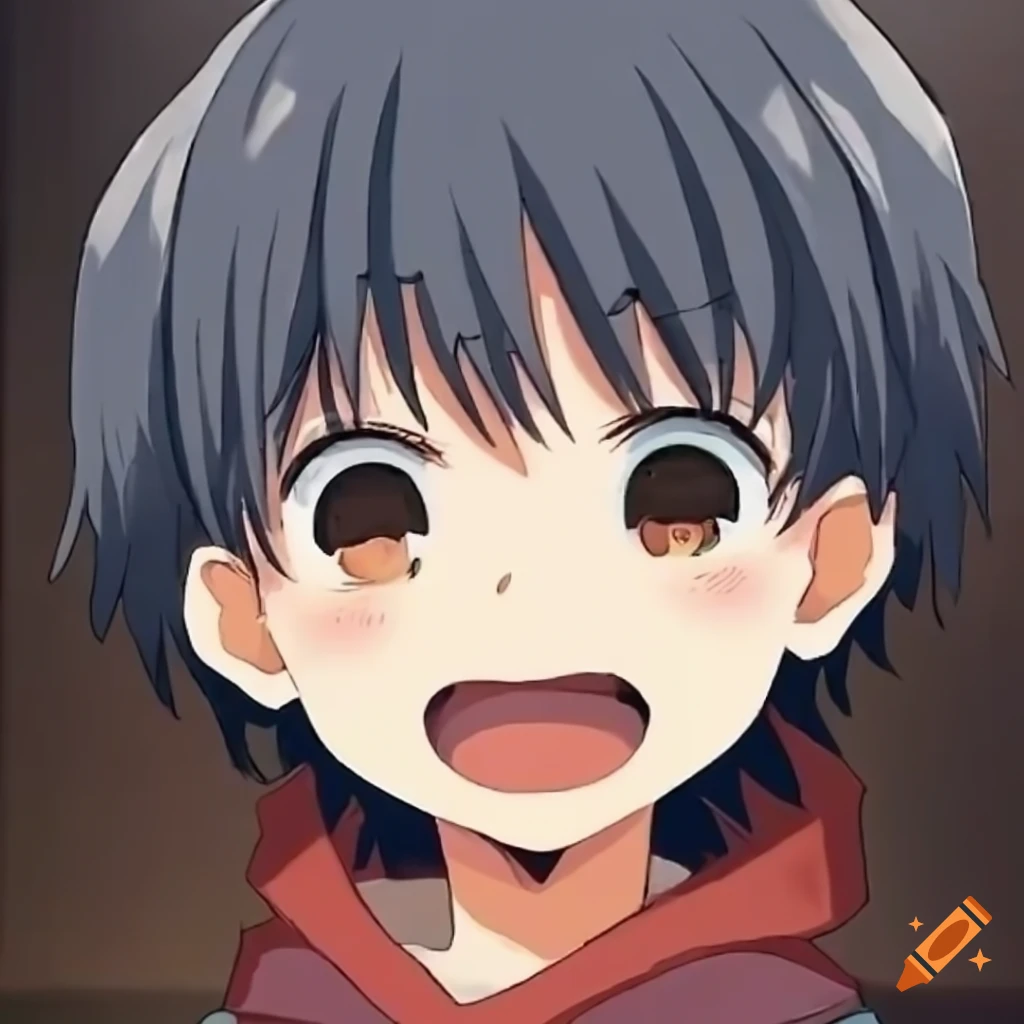 adorable anime kid with a unique facial expression