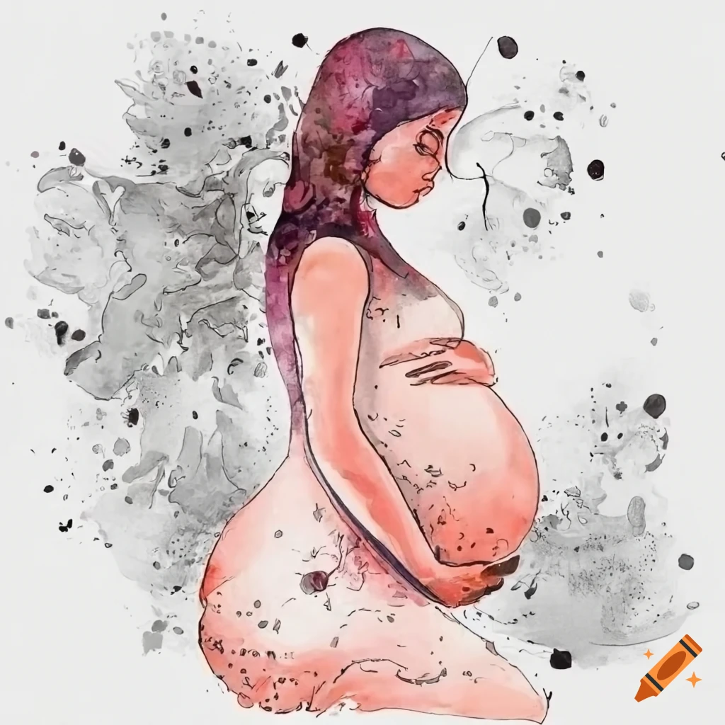 Beautiful pregnant woman line drawing Stock Vector by ©krissikunterbunt  233966504