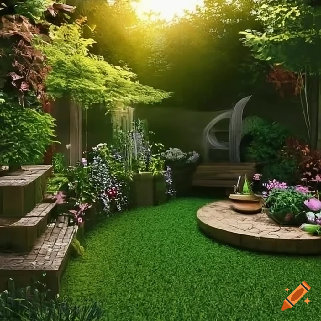 Corner garden design inspiration on Craiyon