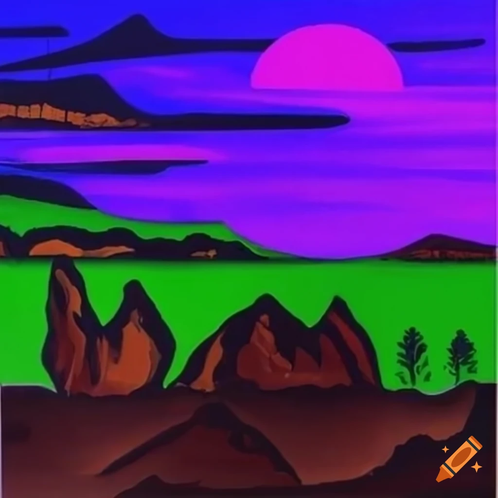retro landscape with a 90s vibe