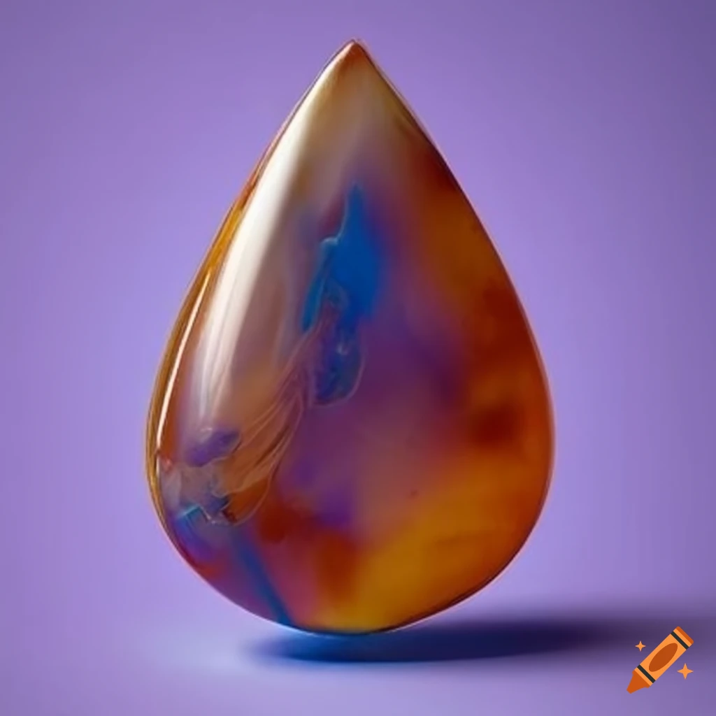 teardrop-shaped liquid resin sculpture