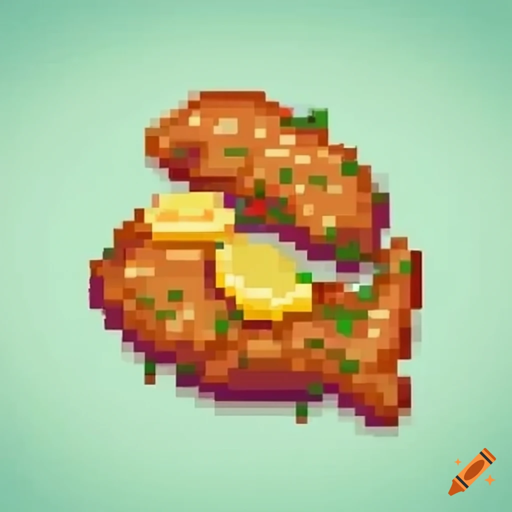 Pixel art of schnitzel and potatoes