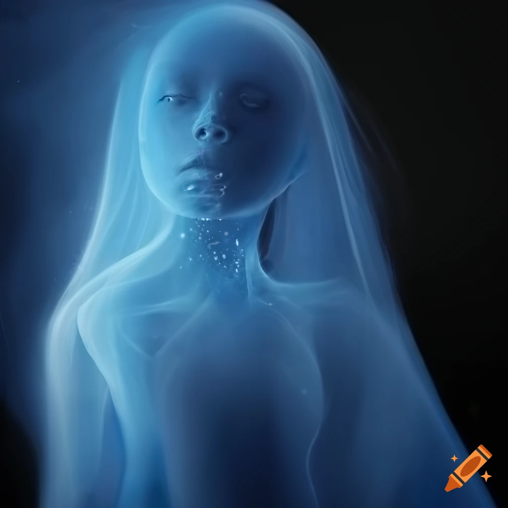 Translucent Femail Ethereal mist woman in transparent full body on Craiyon