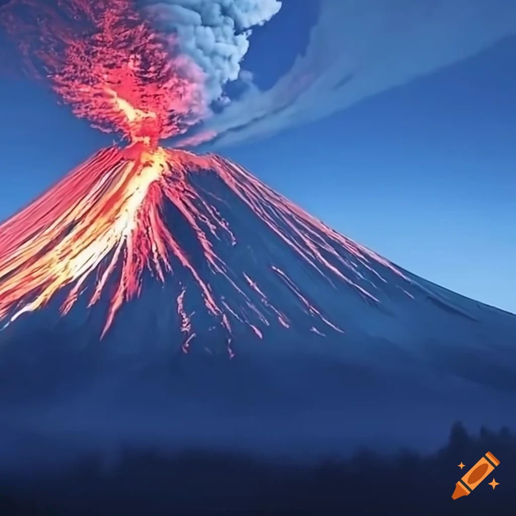 Eruption Of Mount Fuji On Craiyon