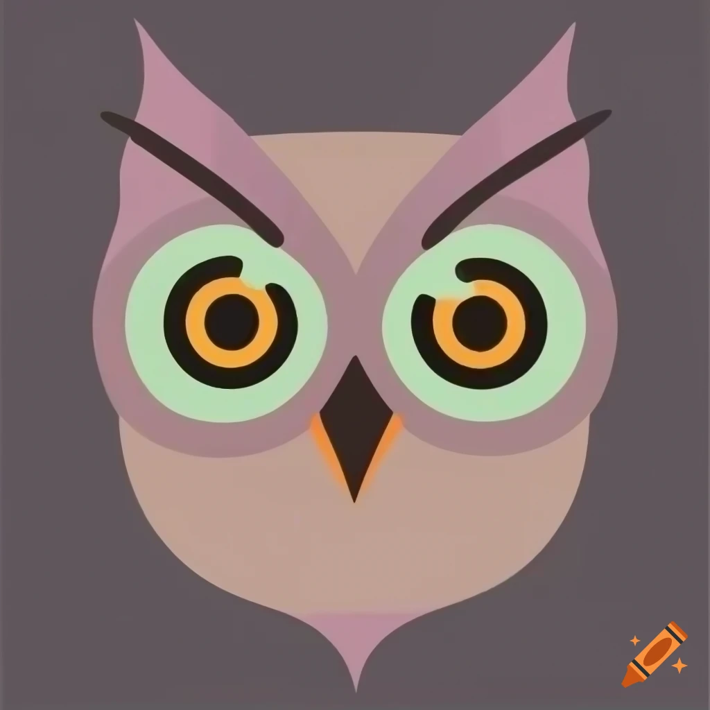 Abstract owl face icon on Craiyon image.