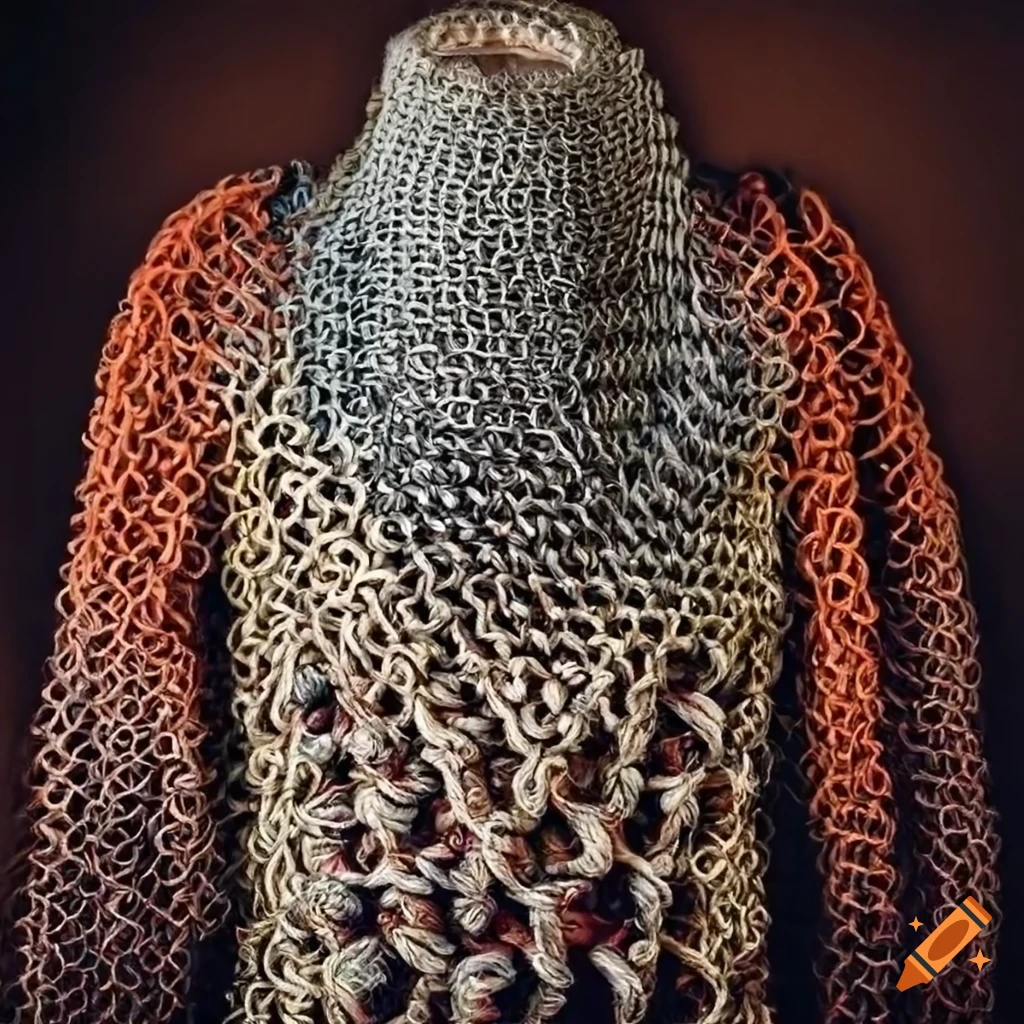 colorful knitted wool chainmail armor