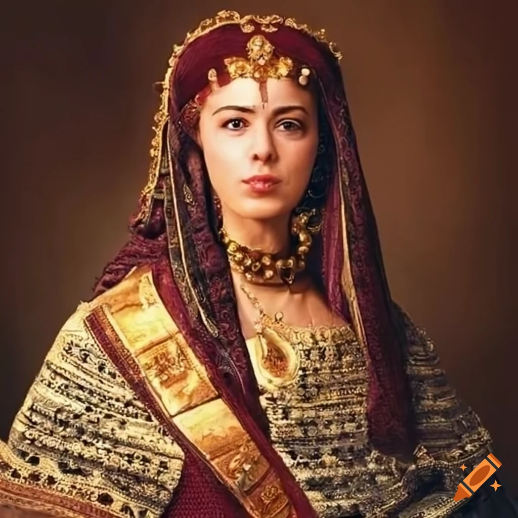 Oil Portrait Of A Dark Skinned Muslim Woman In Historical Clothing On oil-portrait-of-a-dark-skinned-muslim-woman-in-historical-clothing-on