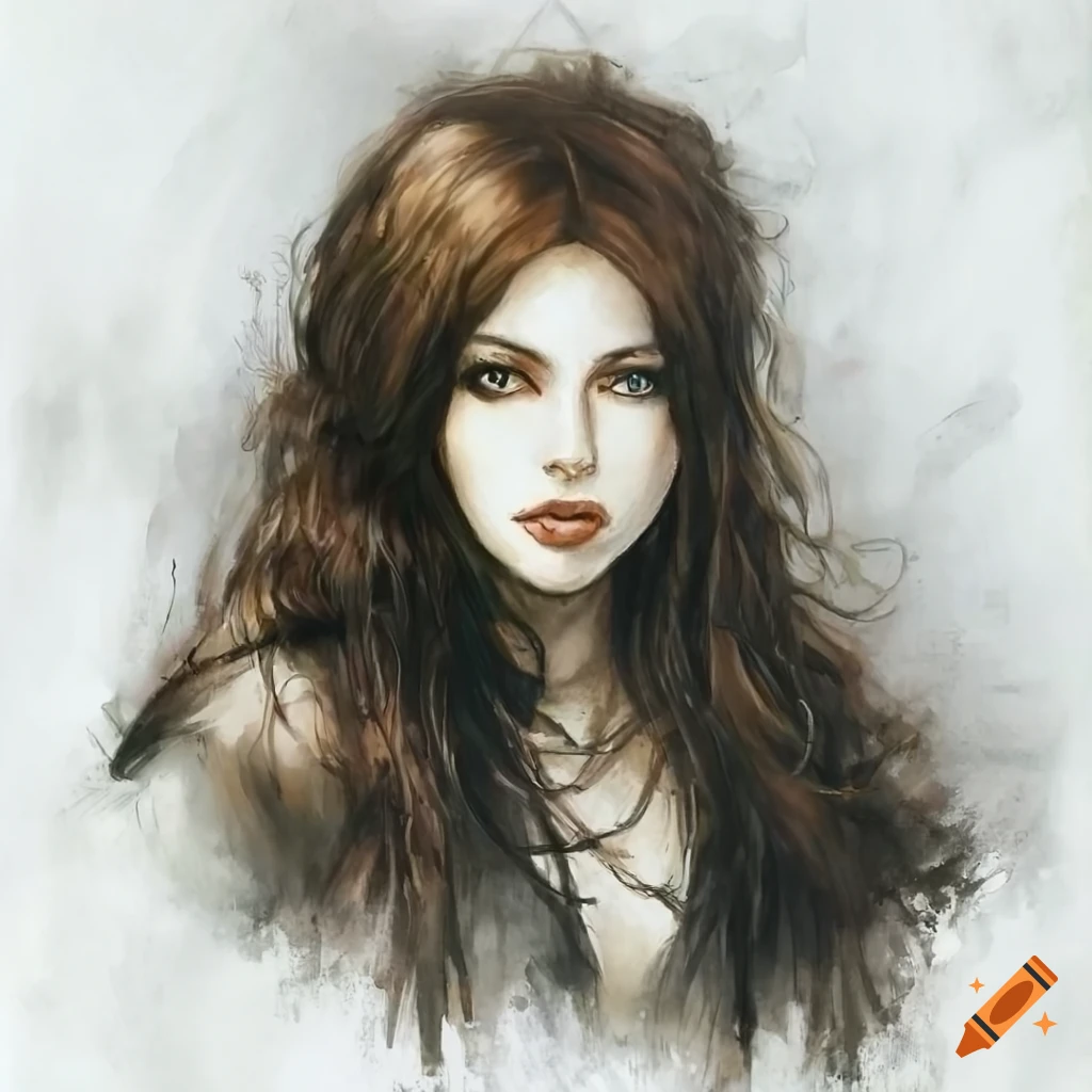 Portrait of a gorgeous redhead woman in luis royo art style on Craiyon