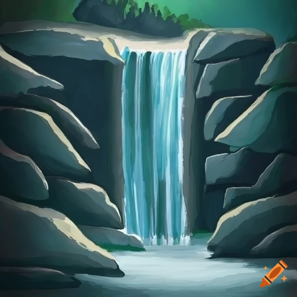 Vector Illustration Of Waterfall Stock Illustration - Download Image Now -  Blue, Clean, Design - iStock