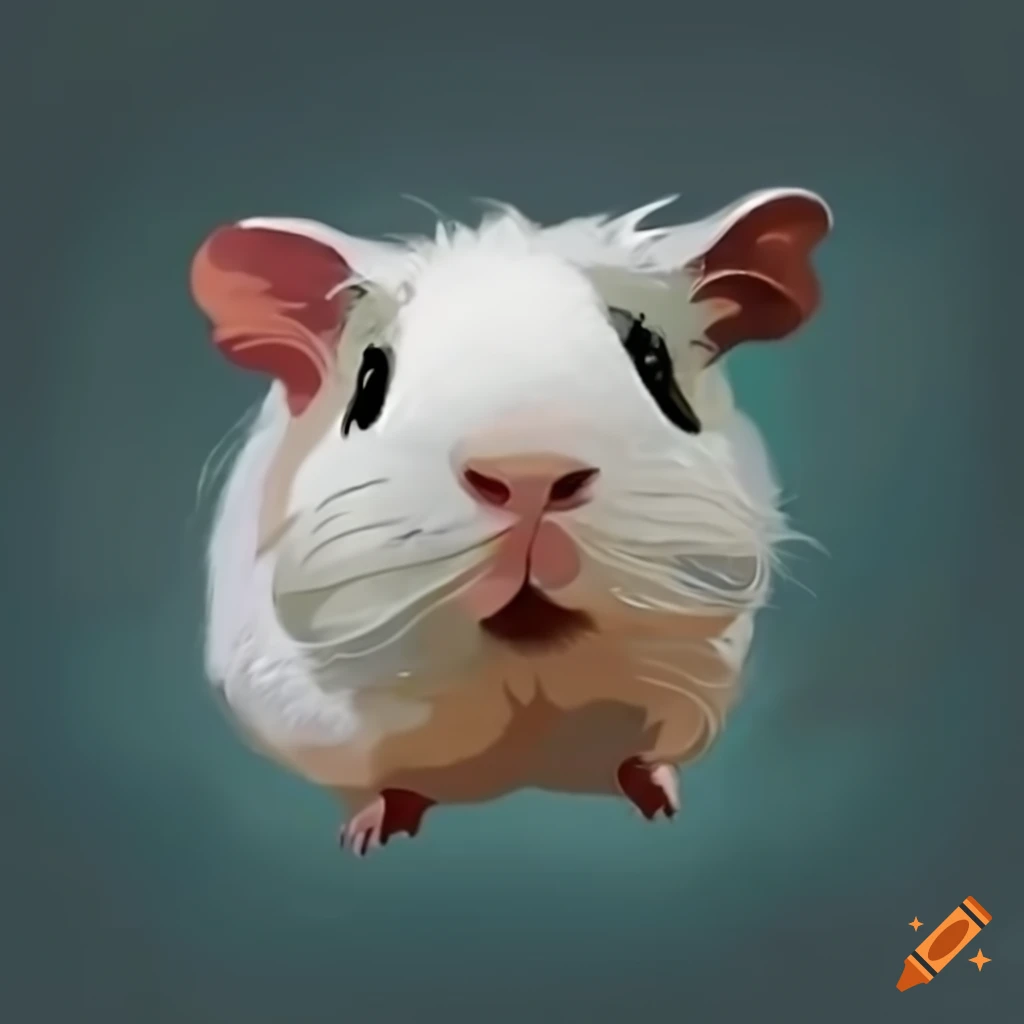 Cute guinea pig jumping in the air on Craiyon