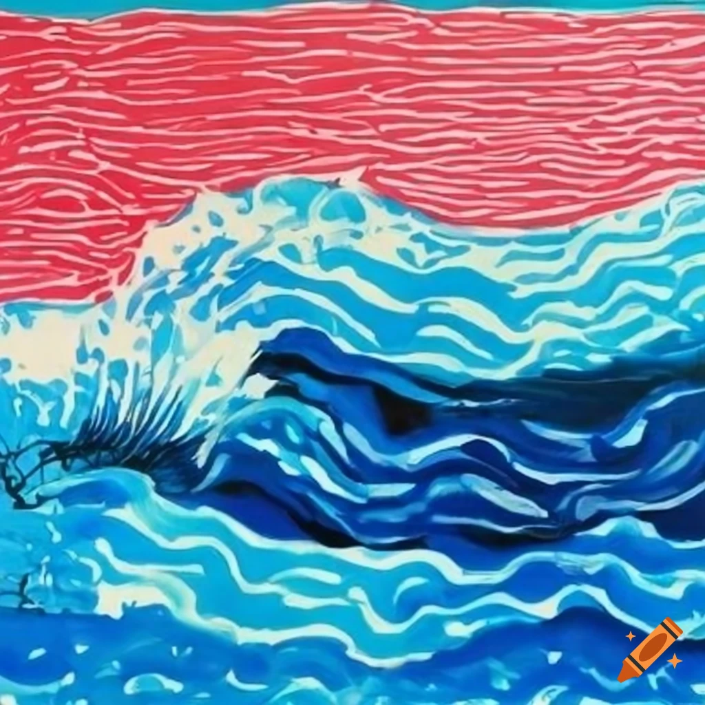 Ink painting inspired by david hockney's art on Craiyon