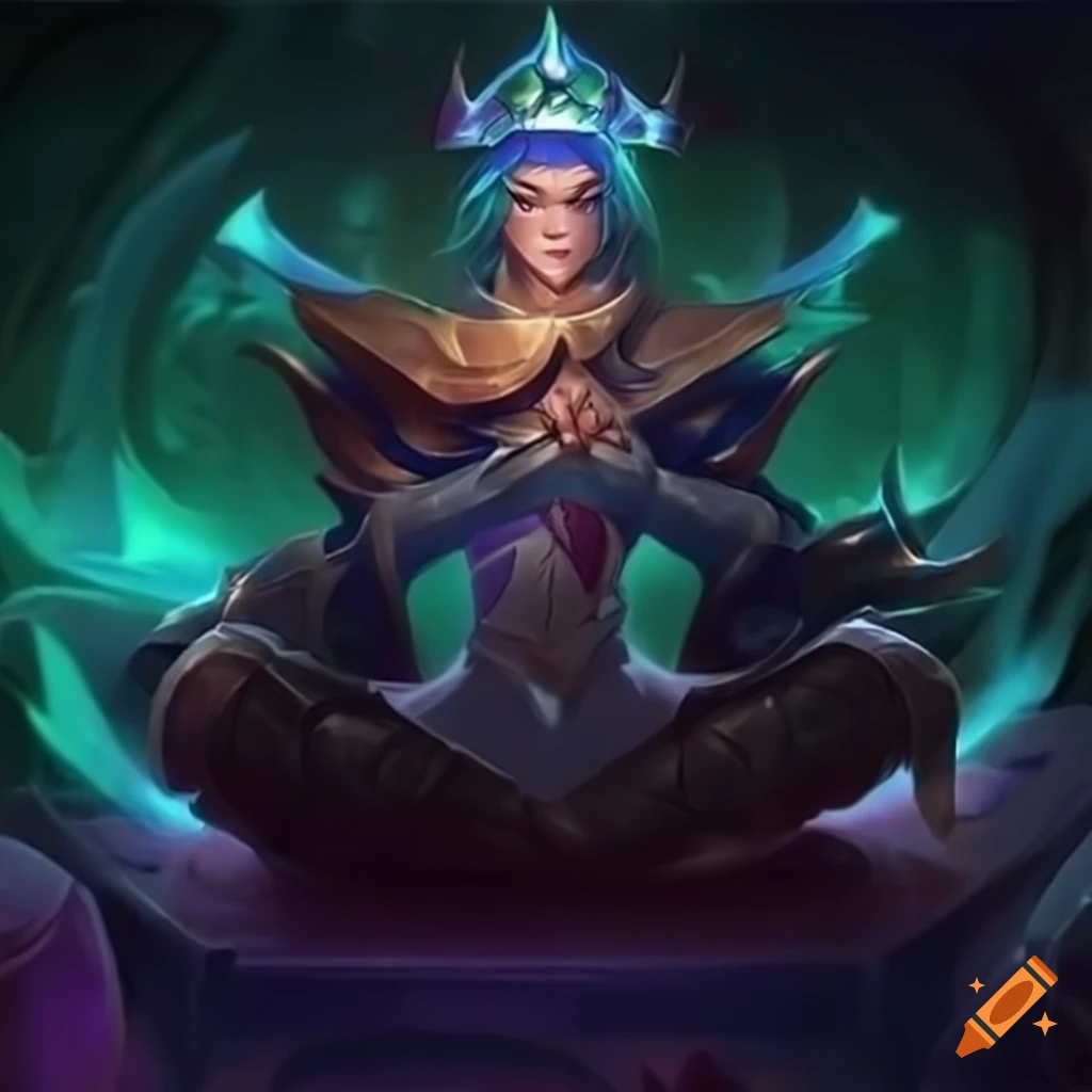 Xin Zhao from League of Legends meditating