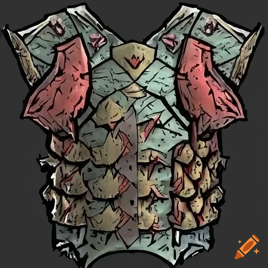Ornate lizard head armor plate from darkest dungeon on Craiyon