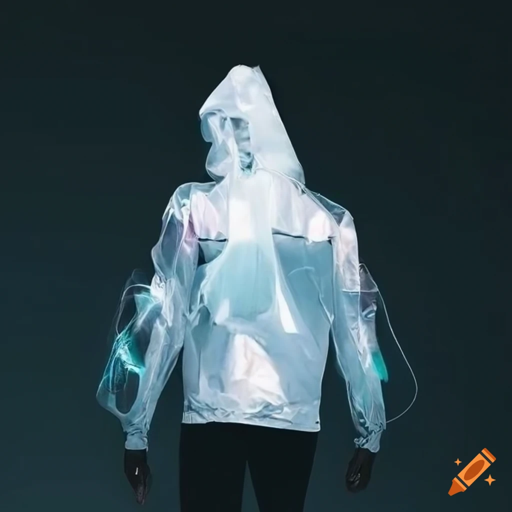 Translucent white windbreaker jacket by the streetwear brand futhor