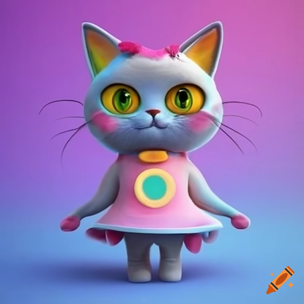 adorable-3d-cat-in-a-pastel-dress-on-craiyon