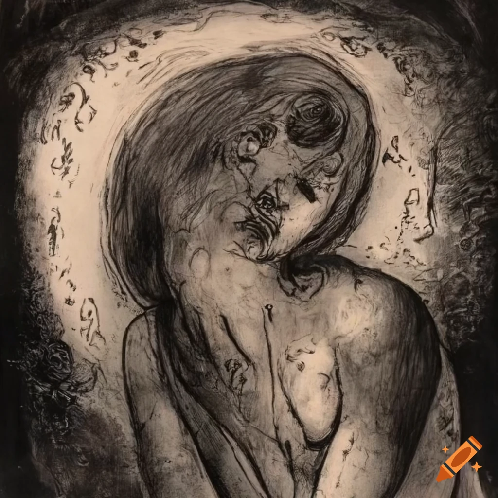 Full naked body, martyr saint sebastian torment, geometric abstract ...