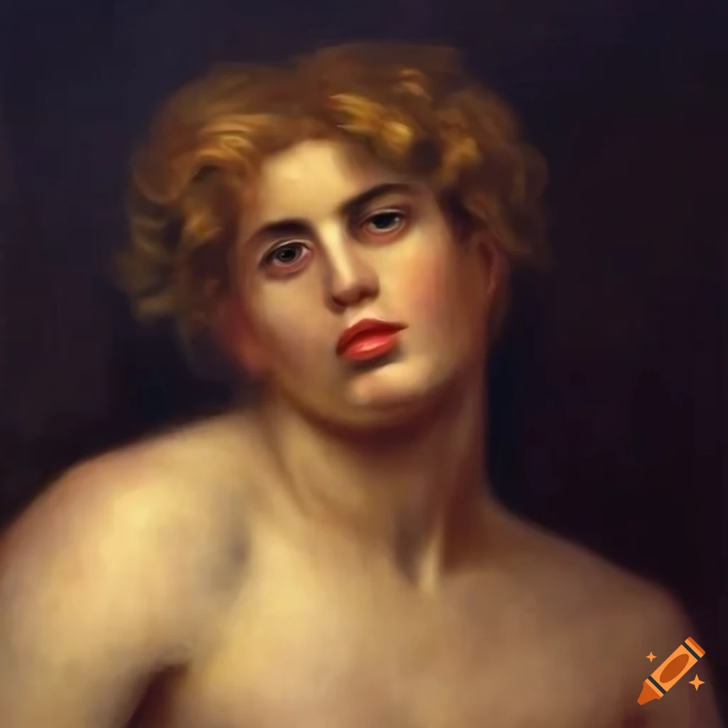 detailed painting of a confident male god