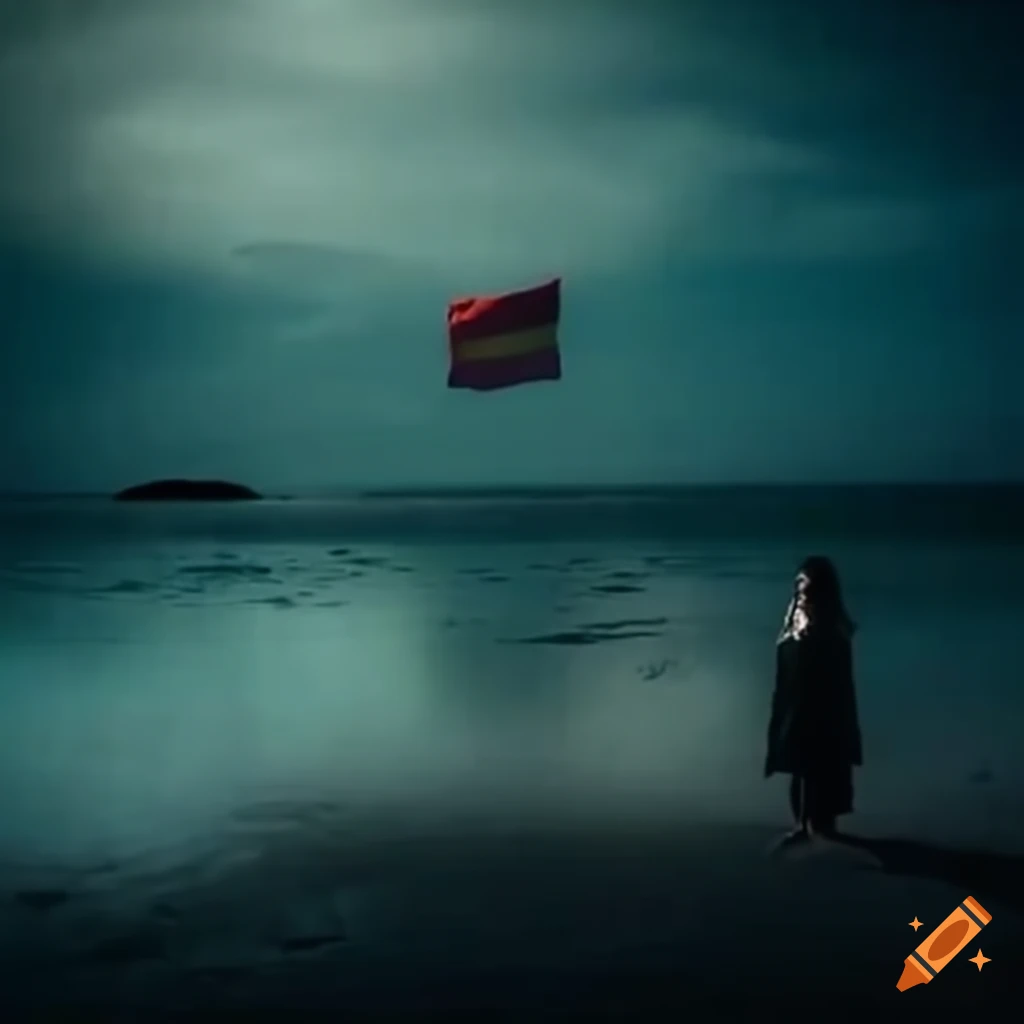 Apocalypse Now movie scene with Spanish flags