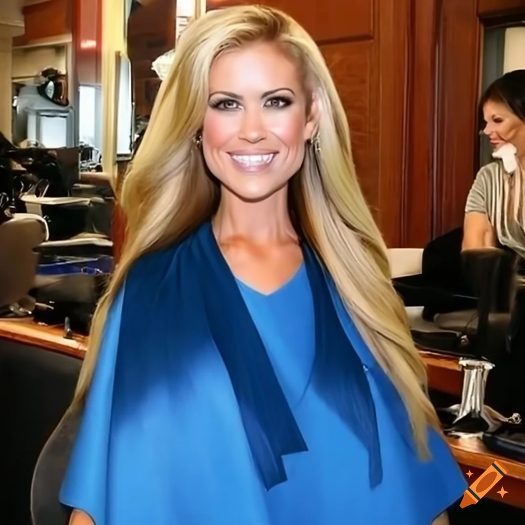 Christina El Moussa getting a haircut in a salon