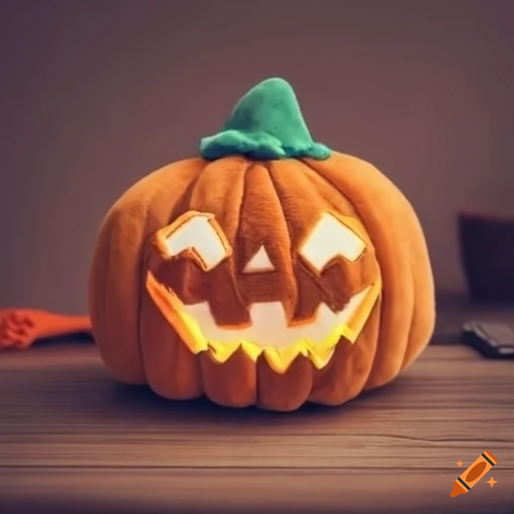 adorable jack-o-lantern plushie