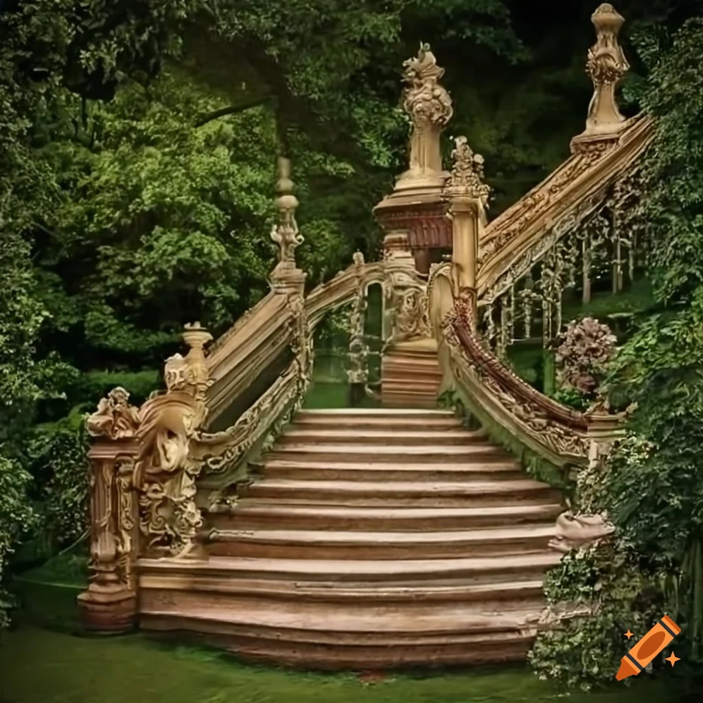 grand staircase in a garden palace
