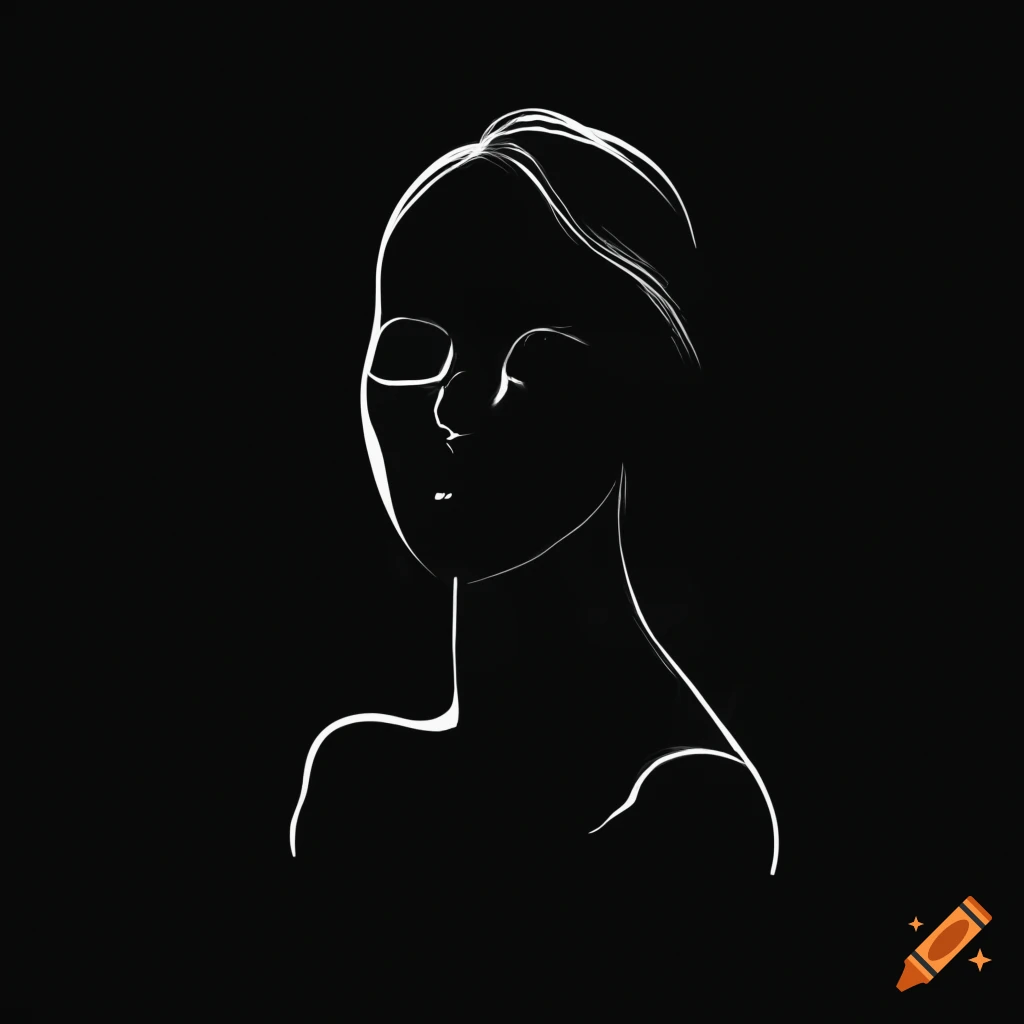minimalist logo of a woman shedding black tears