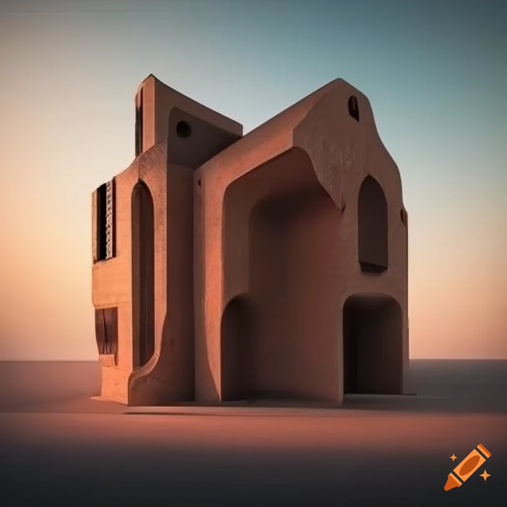 futuristic interpretation of an Arabic house exterior