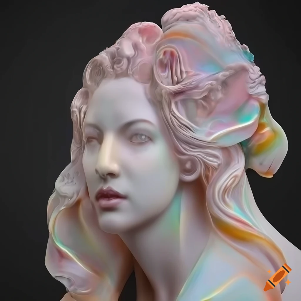 Ultra hd photograph of a surreal marble sculpture on Craiyon