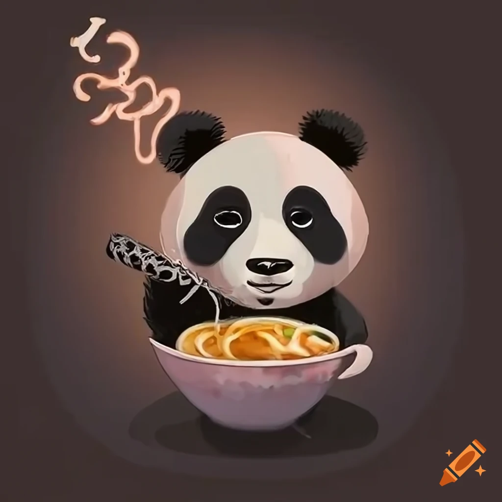 panda shaped ramen dish