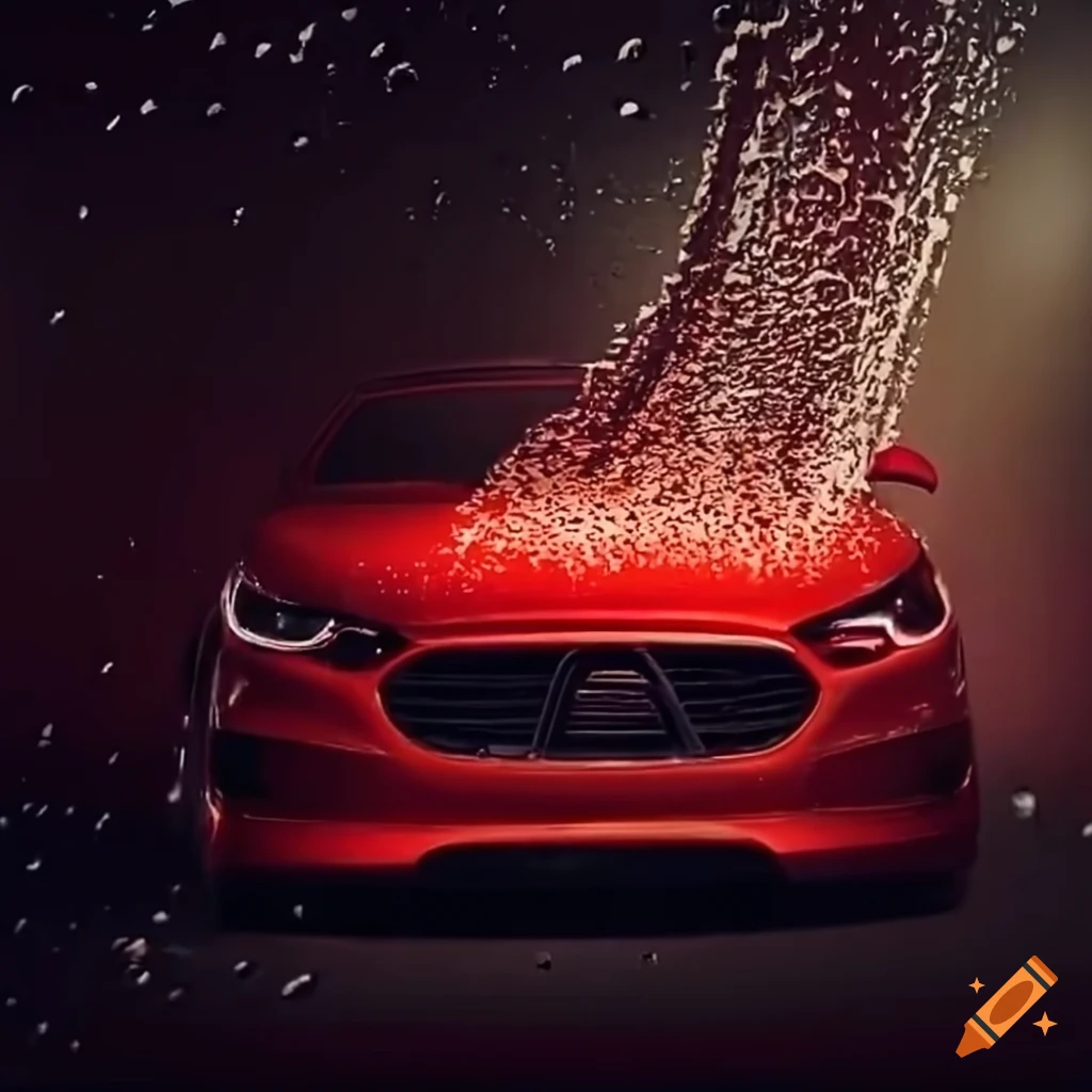 Glistening clean car after a carwash on Craiyon