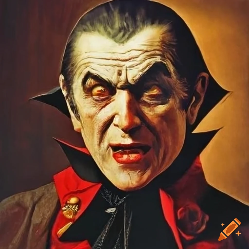 Painting by norman rockwell titled 'mystifying hypnotic dracula' on Craiyon