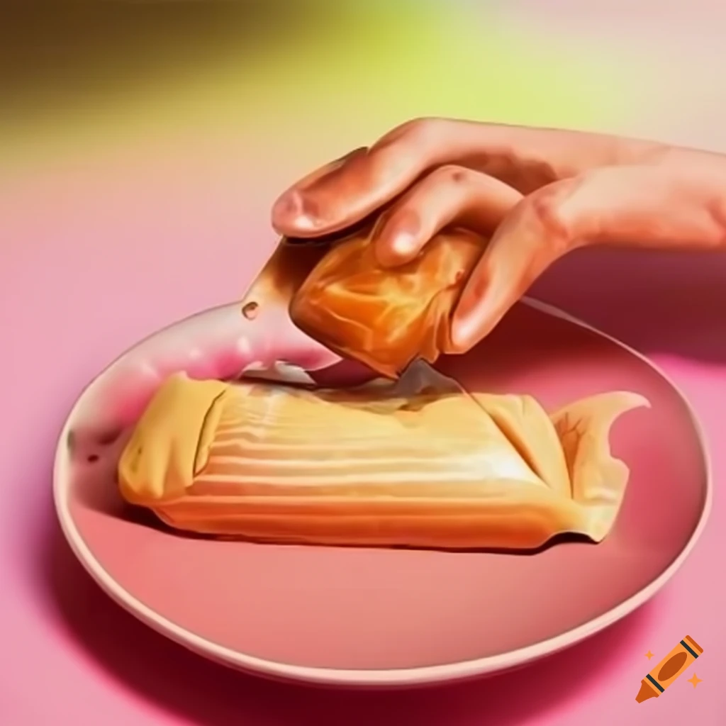 lata de tamales rosados con el nombre "Los tamales de la abuela"