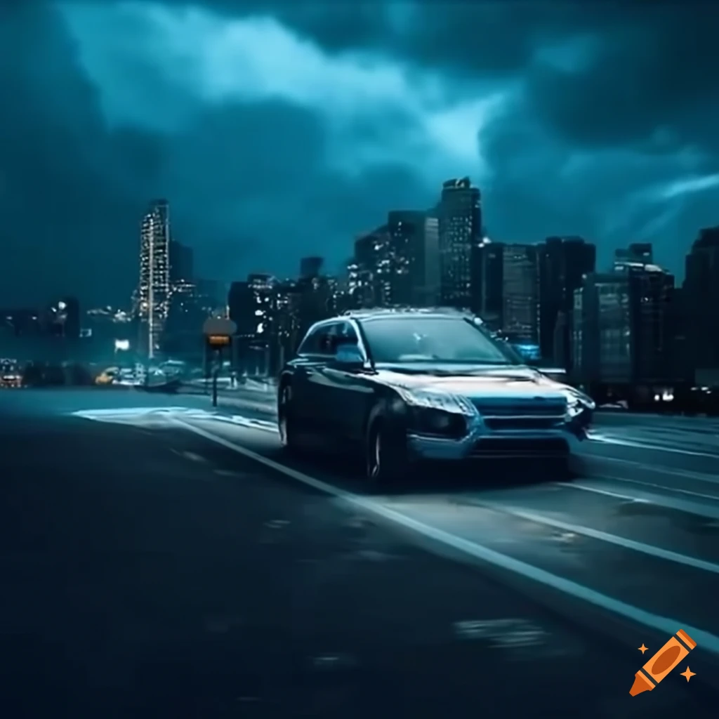 HD image of an advanced self-driving car in a city