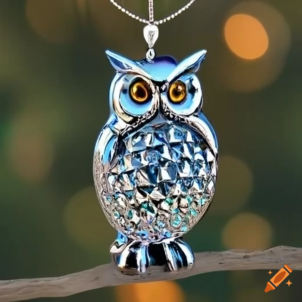Chrome owl ornament