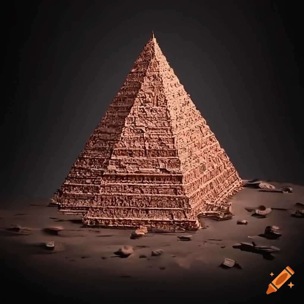 Hyper-realistic artwork of an upside down pyramid on Craiyon