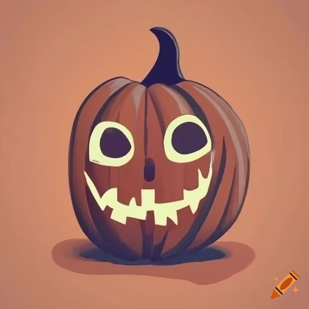 Cute Halloween Pumpkin Drawing Graphic by PadmaSanjaya · Creative Fabrica