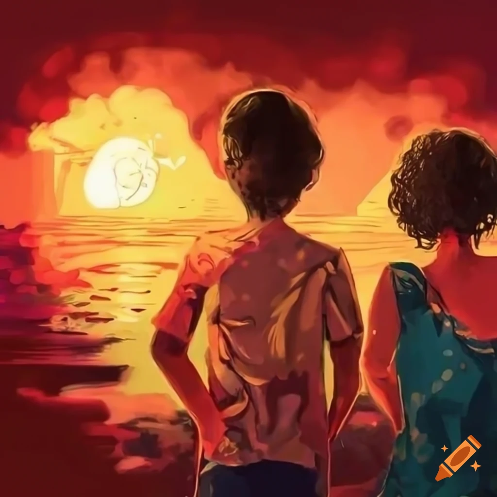 artwork-of-a-broken-boy-and-a-wealthy-girl-witnessing-sunrise-on-craiyon
