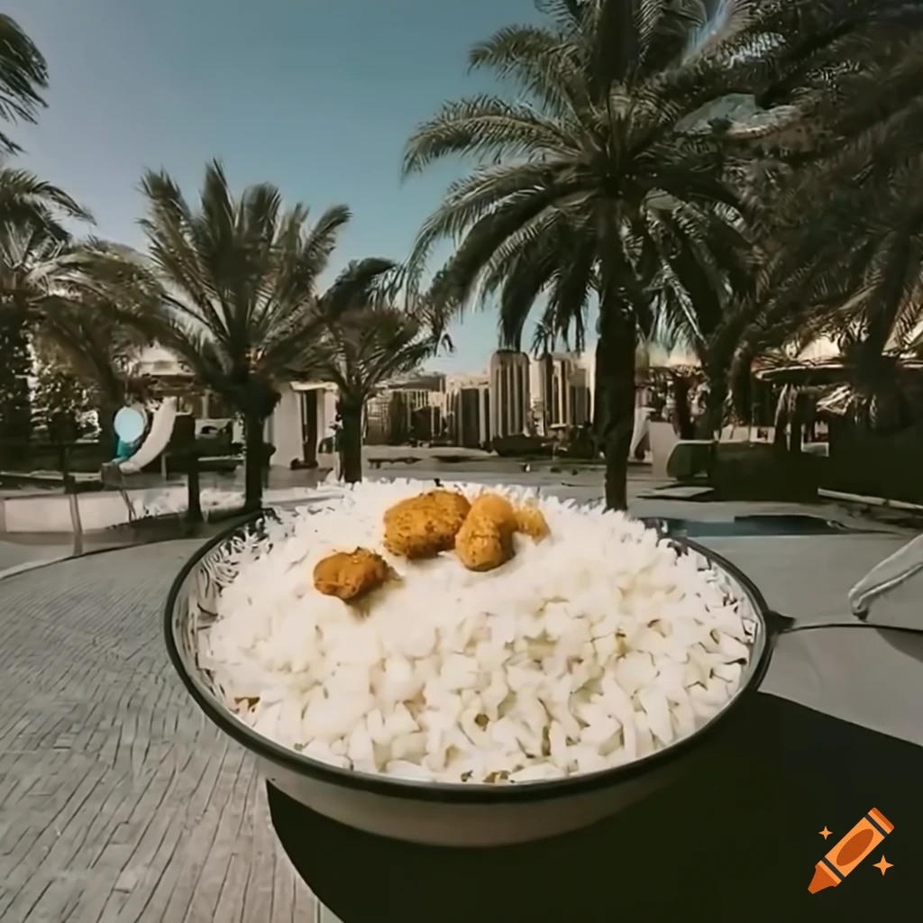 delicious chicken nuggets and rice dish in a sunny garden