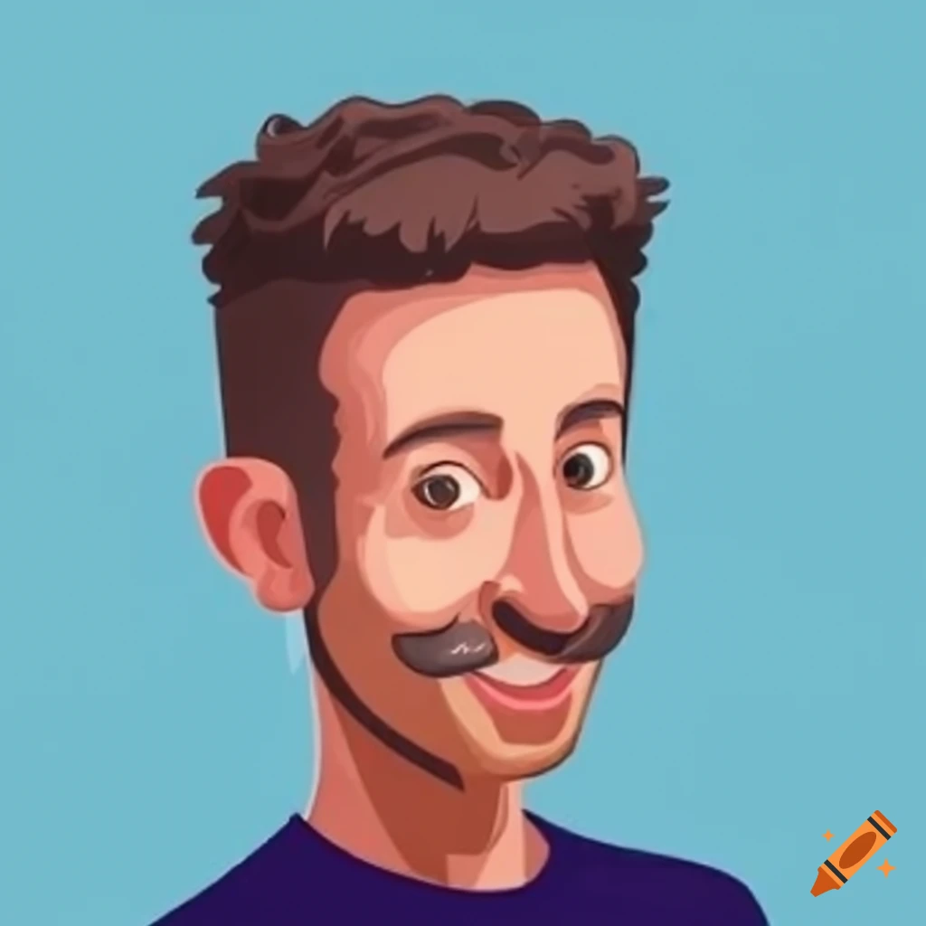 Cartoon illustration of a man on Craiyon