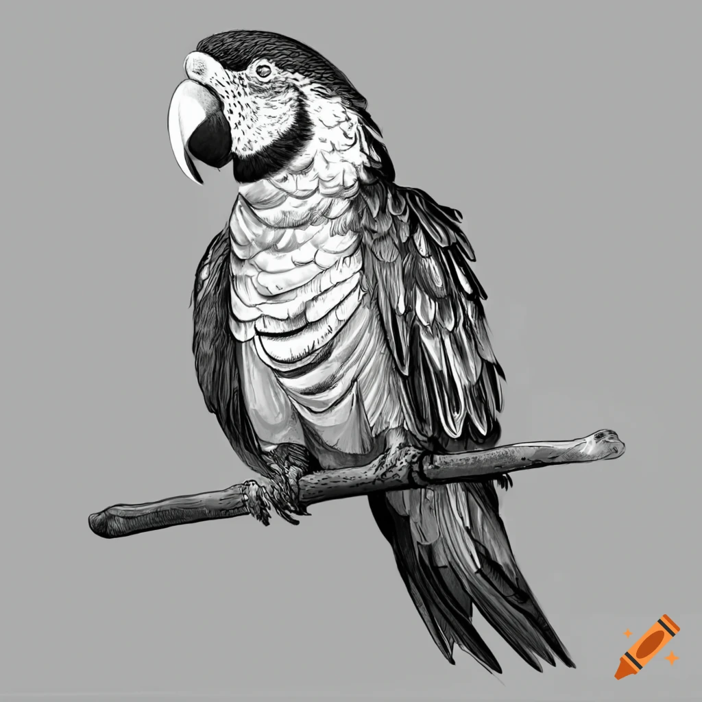 Hand draw parrot sketch style - Stock Illustration [19464012] - PIXTA-gemektower.com.vn