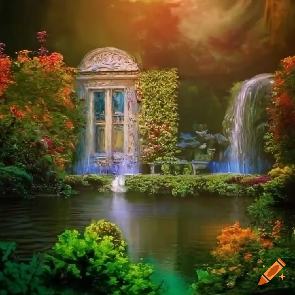 Monet's Victorian garden balcony painting
