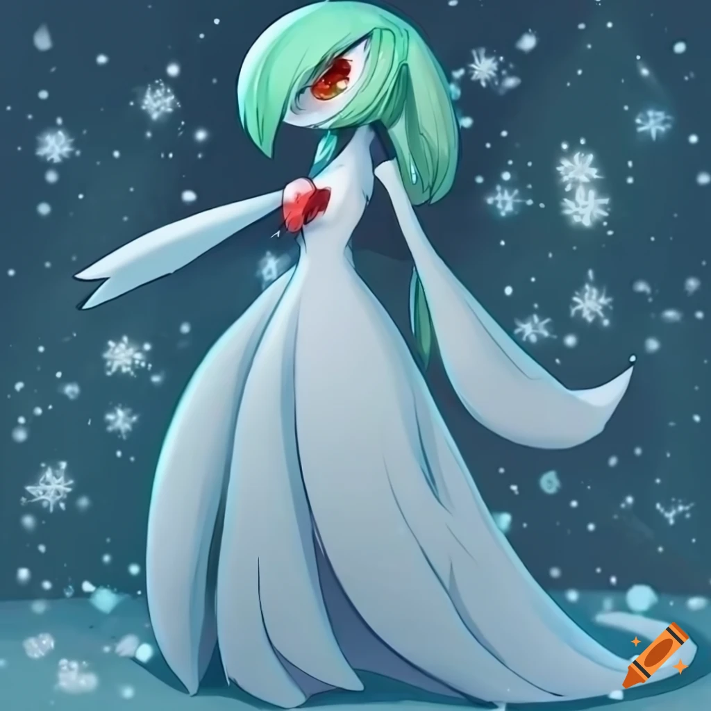 Full-body gardevoir in the snow