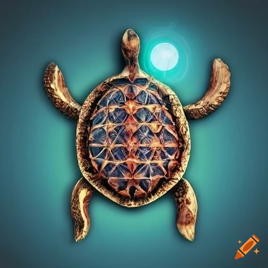 Sacred geometry representation of a turtle