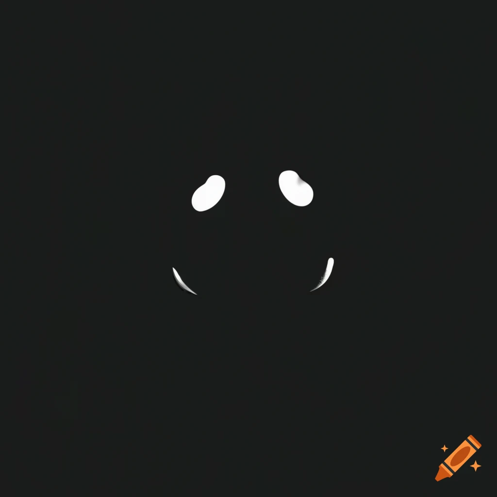 Black background smiley face logo on Craiyon