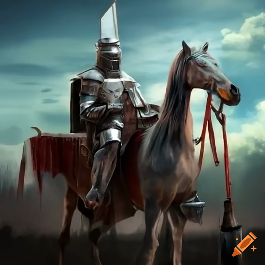 An arab knight riding a horse and holding a yellow flag on Craiyon