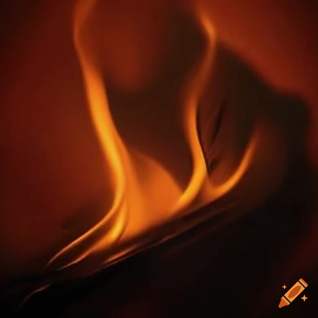 Artistic depiction of flames and shadows on Craiyon