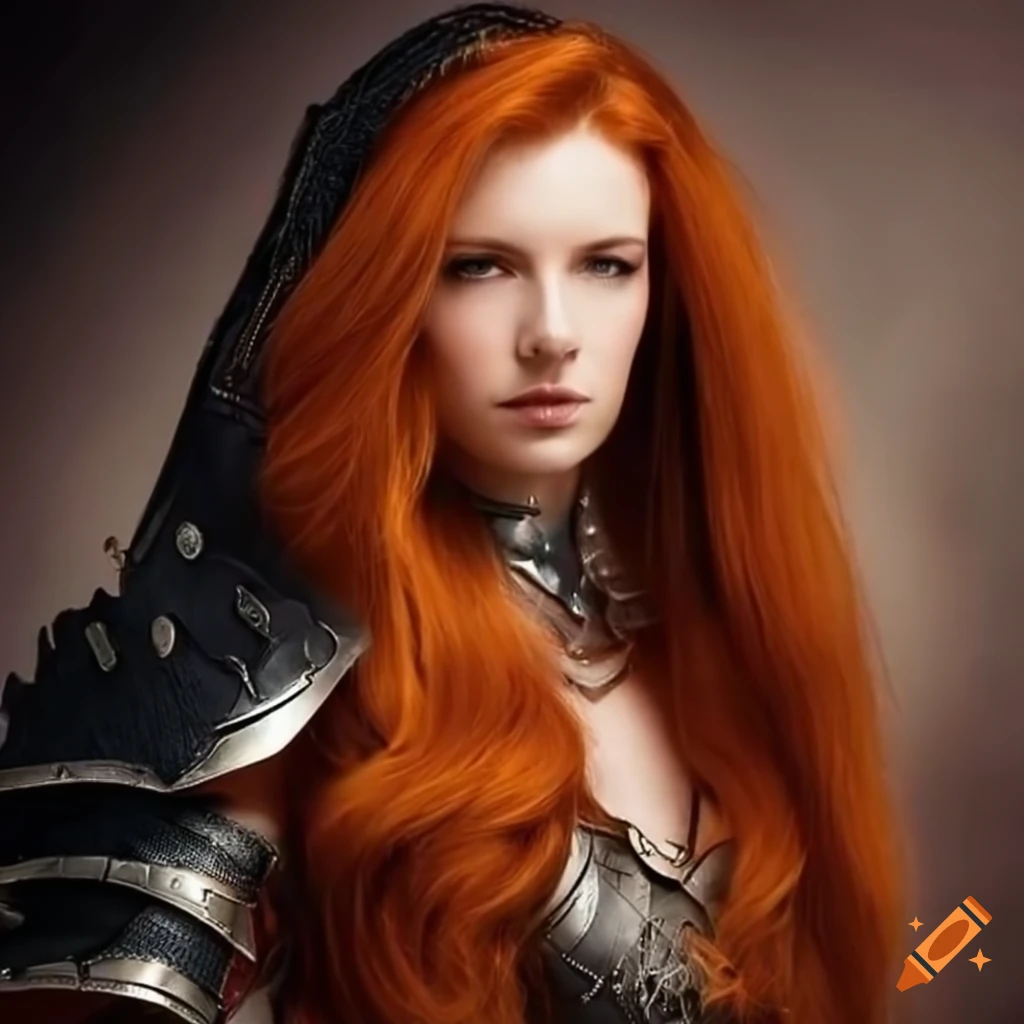 redhead model in dragon armor